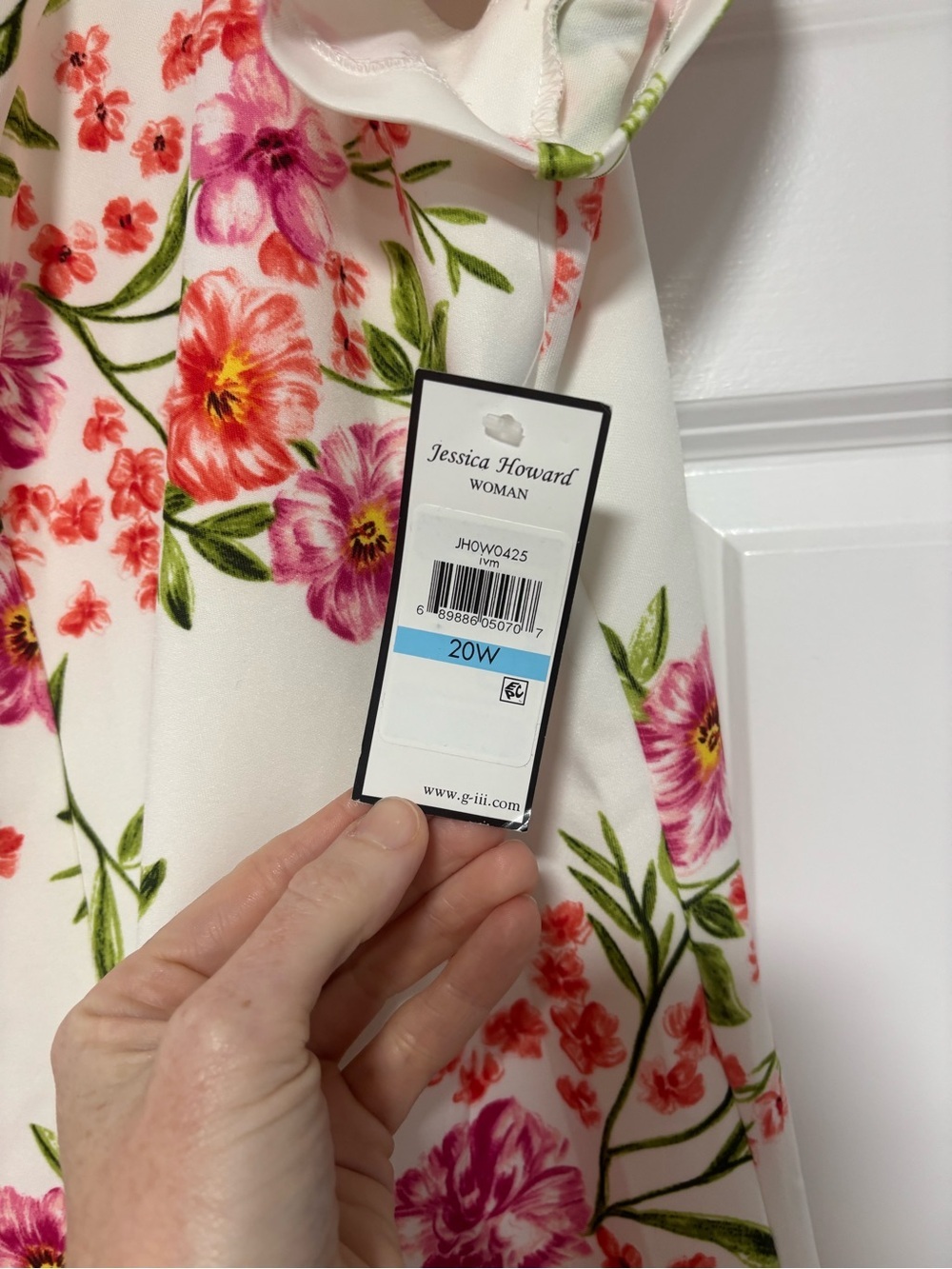Jessica Howard White Floral A-Line Dress with Pink Blooms - Picture 2 of 3